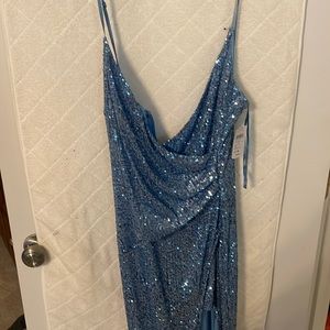 Never worn blue sequence prom dress